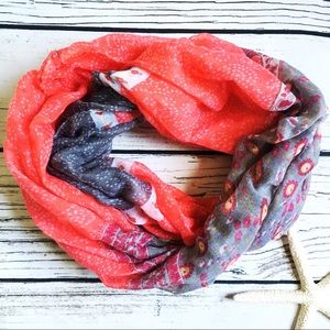 VANITY Infinity Scarf Pink & Gray Boho Print OS